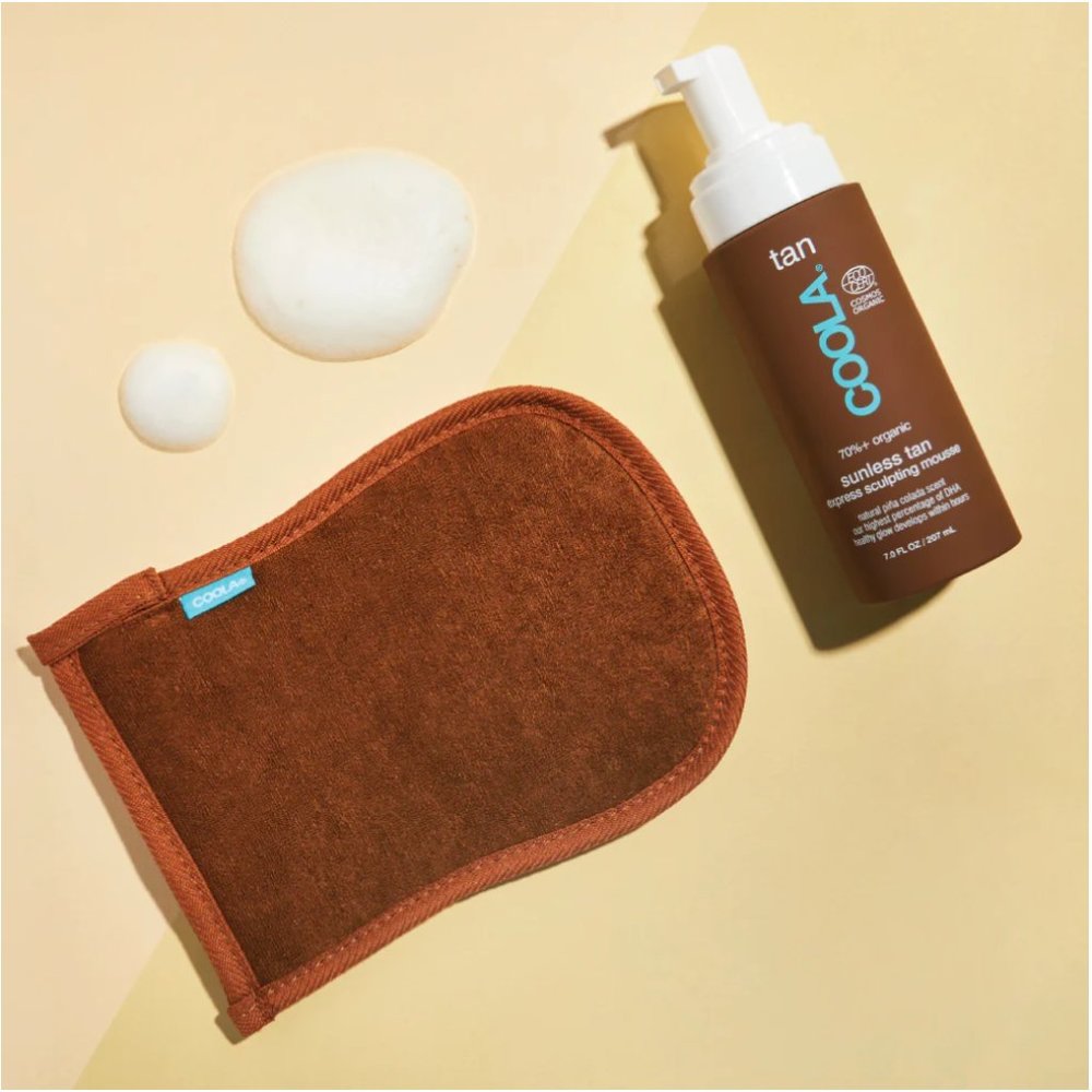 Organic Sunless Tan Express Sculpting Mousse + Sunless Tan 2-In-1 Mitt
